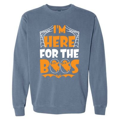 Im Here For Boos Halloween Funny Ghost Ing Product Gift Garment-Dyed Sweatshirt