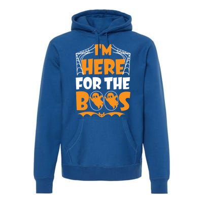 Im Here For Boos Halloween Funny Ghost Ing Product Gift Premium Hoodie