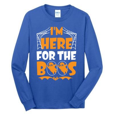 Im Here For Boos Halloween Funny Ghost Ing Product Gift Tall Long Sleeve T-Shirt