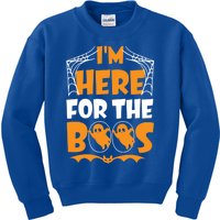 Im Here For Boos Halloween Funny Ghost Ing Product Gift Kids Sweatshirt