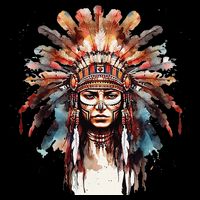 Indian Headpiece feathers Native American  Cooling Performance Crew T-Shirt