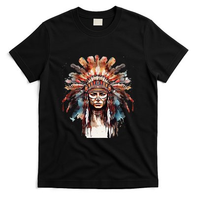 Indian Headpiece feathers Native American  T-Shirt