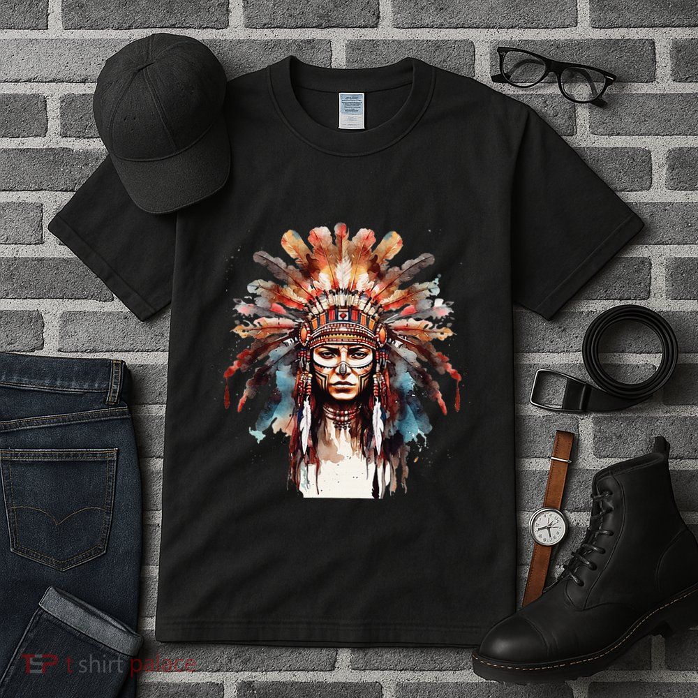 Indian Headpiece feathers Native American  Tall T-Shirt