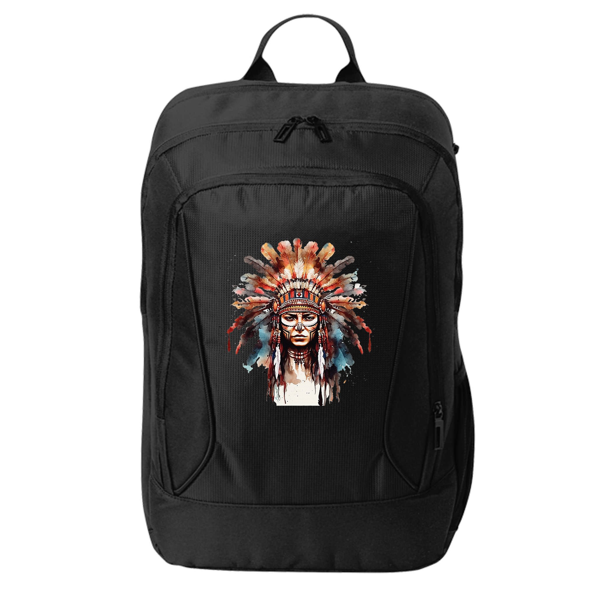 Indian Headpiece feathers Native American  City Backpack