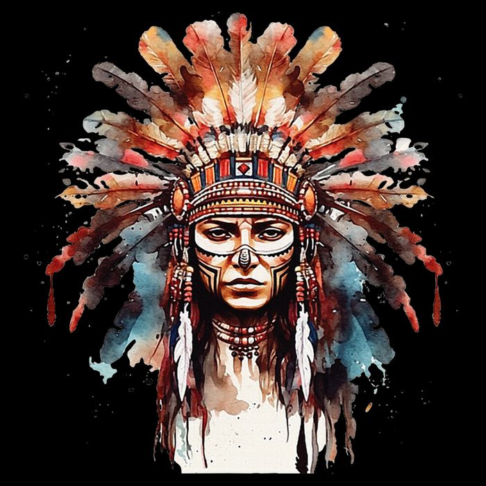 Indian Headpiece feathers Native American  Button