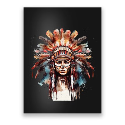 Indian Headpiece feathers Native American  Poster