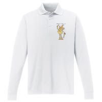 I Hanker For A Hunk O Cheese Authentic Distressed Performance Long Sleeve Polo