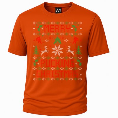 Ice Hockey Funny Ugly Christmas Party Meaningful Gift Cool Gift Cooling Performance Crew T-Shirt