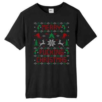 Ice Hockey Funny Ugly Christmas Party Meaningful Gift Cool Gift Tall Fusion ChromaSoft Performance T-Shirt