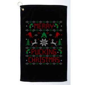 Ice Hockey Funny Ugly Christmas Party Meaningful Gift Cool Gift Platinum Collection Golf Towel