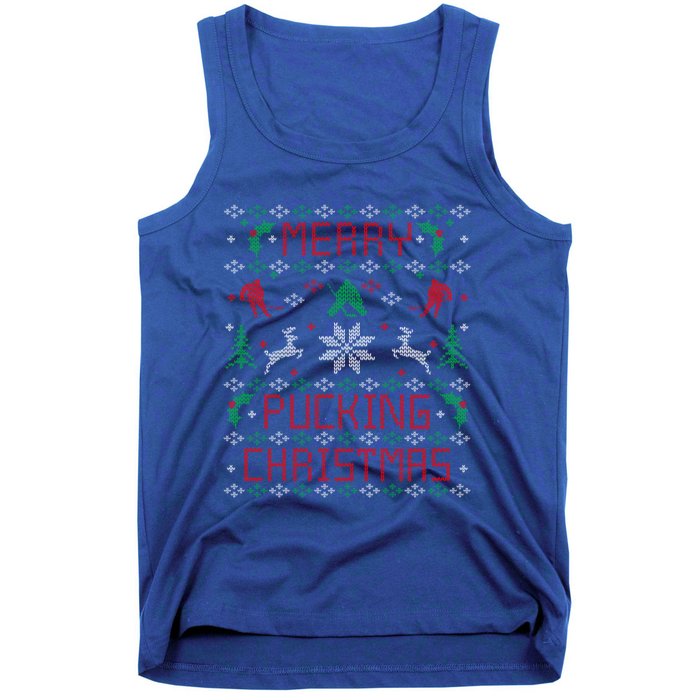 Ice Hockey Funny Ugly Christmas Party Meaningful Gift Cool Gift Tank Top