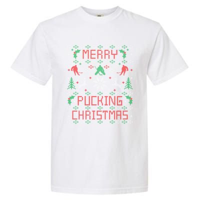 Ice Hockey Funny Ugly Christmas Party Meaningful Gift Cool Gift Garment-Dyed Heavyweight T-Shirt