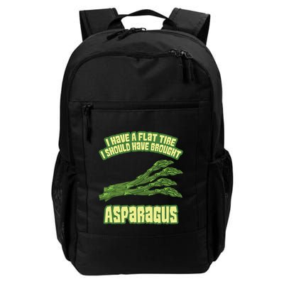 I Have Flat Tire I Should Have Brought Asparagus Vegan Funny Daily Commute Backpack