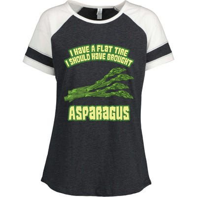 I Have Flat Tire I Should Have Brought Asparagus Vegan Funny Enza Ladies Jersey Colorblock Tee