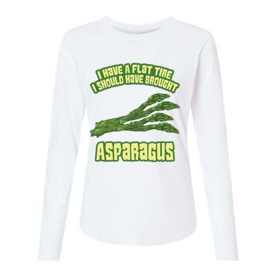 I Have Flat Tire I Should Have Brought Asparagus Vegan Funny Womens Cotton Relaxed Long Sleeve T-Shirt