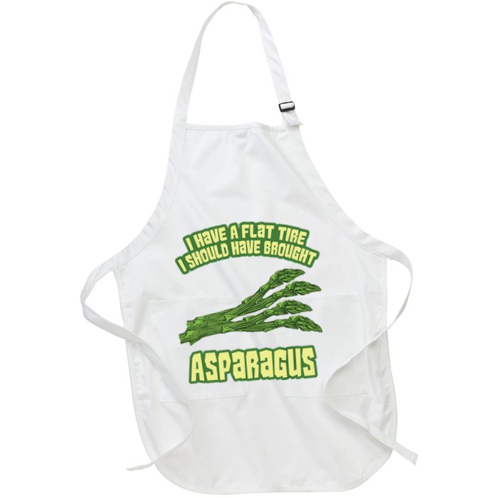 I Have Flat Tire I Should Have Brought Asparagus Vegan Funny Full-Length Apron With Pockets