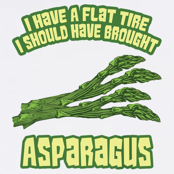 I Have Flat Tire I Should Have Brought Asparagus Vegan Funny Full-Length Apron With Pockets