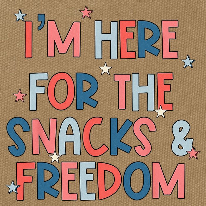 I'm Here For The Snacks And Freedom 4th of July Cotton Canvas Backpack