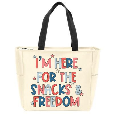 I'm Here For The Snacks And Freedom 4th of July Zip Tote Bag