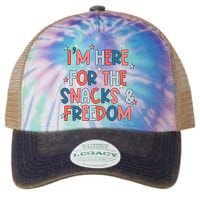 I'm Here For The Snacks And Freedom 4th of July Legacy Tie Dye Trucker Hat