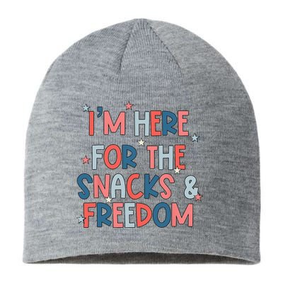 I'm Here For The Snacks And Freedom 4th of July Sustainable Beanie