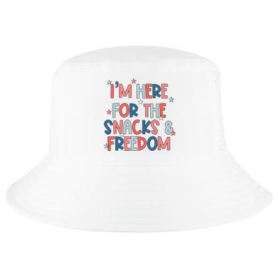 I'm Here For The Snacks And Freedom 4th of July Cool Comfort Performance Bucket Hat