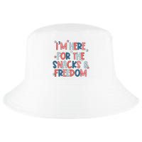 I'm Here For The Snacks And Freedom 4th of July Cool Comfort Performance Bucket Hat