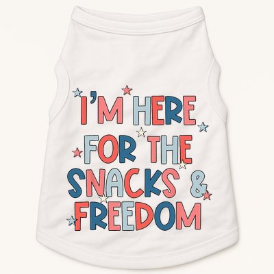 I'm Here For The Snacks And Freedom 4th of July Doggie Tank