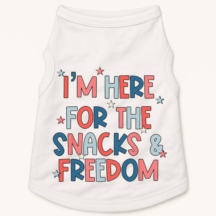 I'm Here For The Snacks And Freedom 4th of July Doggie Tank