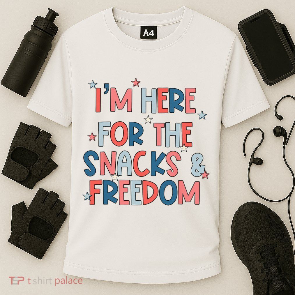 I'm Here For The Snacks And Freedom 4th of July Performance Shirt
