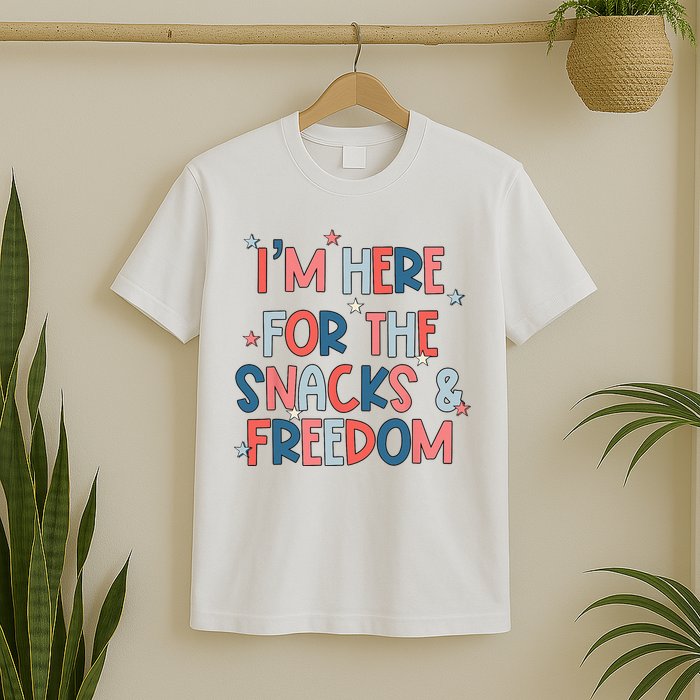 I'm Here For The Snacks And Freedom 4th of July T-Shirt