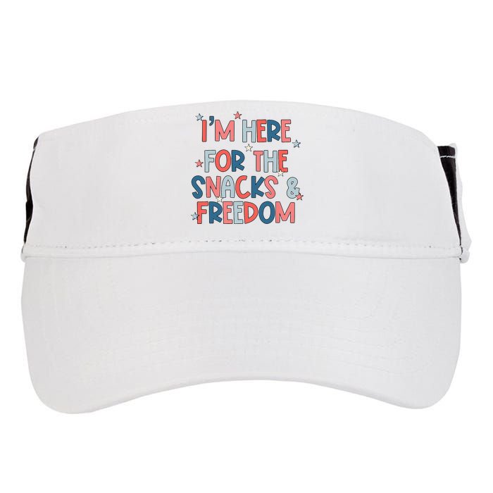 I'm Here For The Snacks And Freedom 4th of July Adult Drive Performance Visor