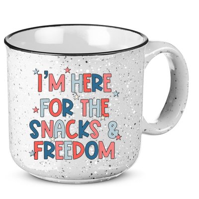 I'm Here For The Snacks And Freedom 4th of July 15oz Campfire Ceramic Mug