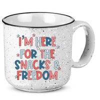 I'm Here For The Snacks And Freedom 4th of July 15oz Campfire Ceramic Mug