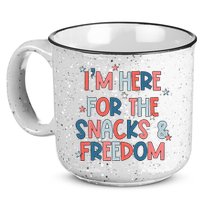 I'm Here For The Snacks And Freedom 4th of July 15oz Campfire Ceramic Mug