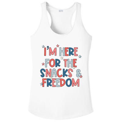 I'm Here For The Snacks And Freedom 4th of July Ladies PosiCharge Competitor Racerback Tank