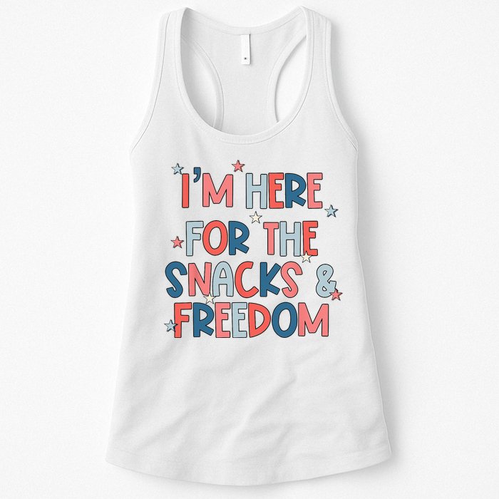 I'm Here For The Snacks And Freedom 4th of July Womens Tank Top