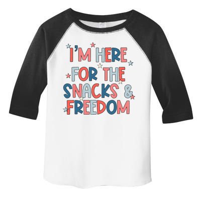I'm Here For The Snacks And Freedom 4th of July Toddler Fine Jersey T-Shirt