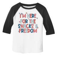 I'm Here For The Snacks And Freedom 4th of July Toddler Fine Jersey T-Shirt
