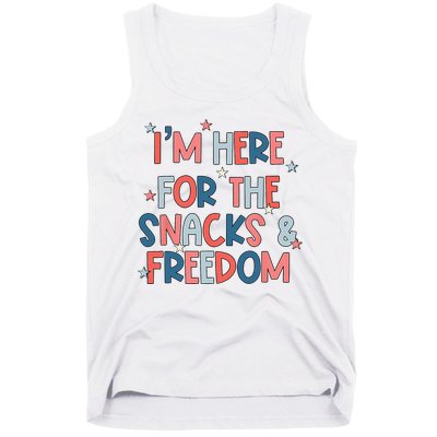 I'm Here For The Snacks And Freedom 4th of July Tank Top