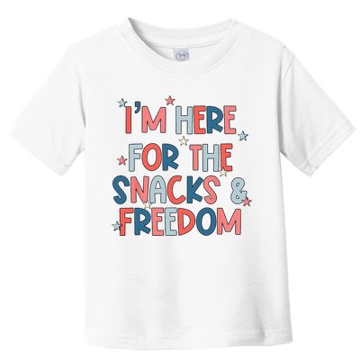 I'm Here For The Snacks And Freedom 4th of July Toddler T-Shirt