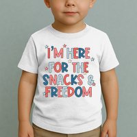 I'm Here For The Snacks And Freedom 4th of July Toddler T-Shirt