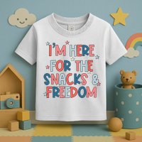I'm Here For The Snacks And Freedom 4th of July Toddler T-Shirt