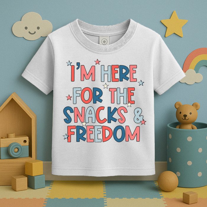 I'm Here For The Snacks And Freedom 4th of July Toddler T-Shirt