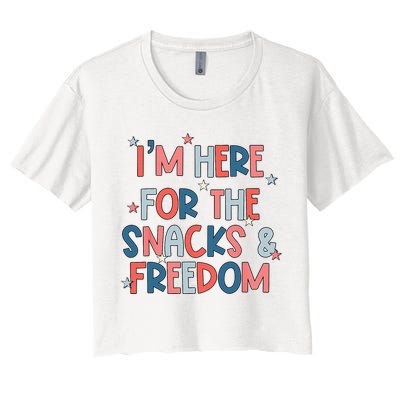 I'm Here For The Snacks And Freedom 4th of July Crop Top