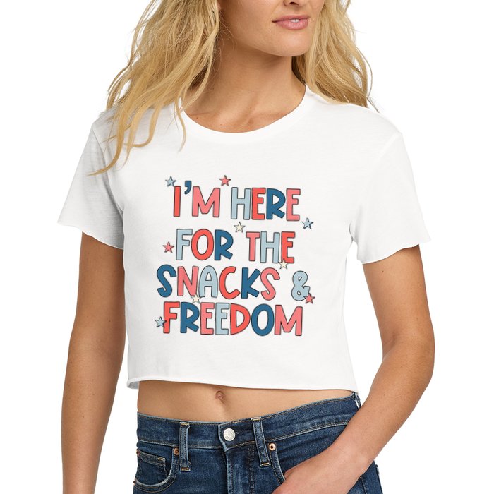 I'm Here For The Snacks And Freedom 4th of July Crop Top