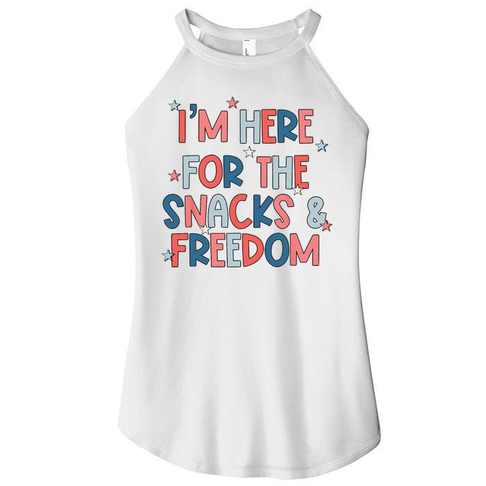 I'm Here For The Snacks And Freedom 4th of July Women's Perfect Tri Rocker Tank
