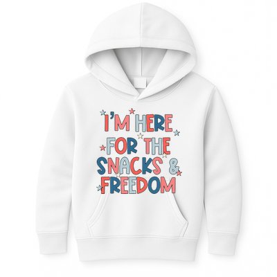 I'm Here For The Snacks And Freedom 4th of July Kids Hoodie