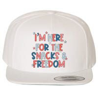 I'm Here For The Snacks And Freedom 4th of July Wool Snapback Cap