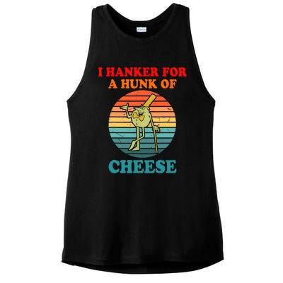 I Hanker For A Hunk Of Cheese Retro Apparel Ladies PosiCharge Tri-Blend Wicking Tank